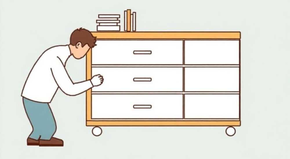 Как поставить ролики на ящики комода