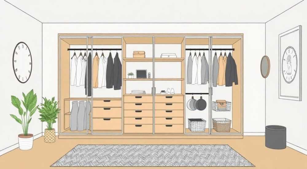 Как правильно расчертить шкаф купе