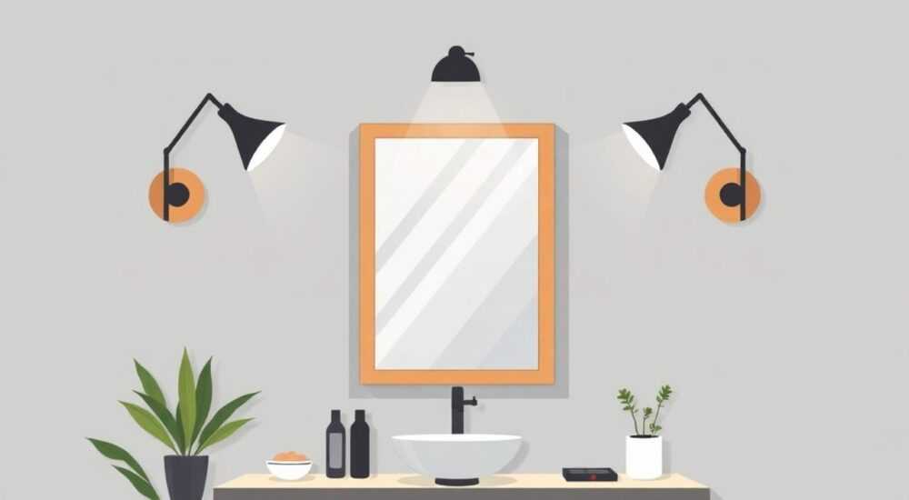 Как правильно расположить светильники у зеркала