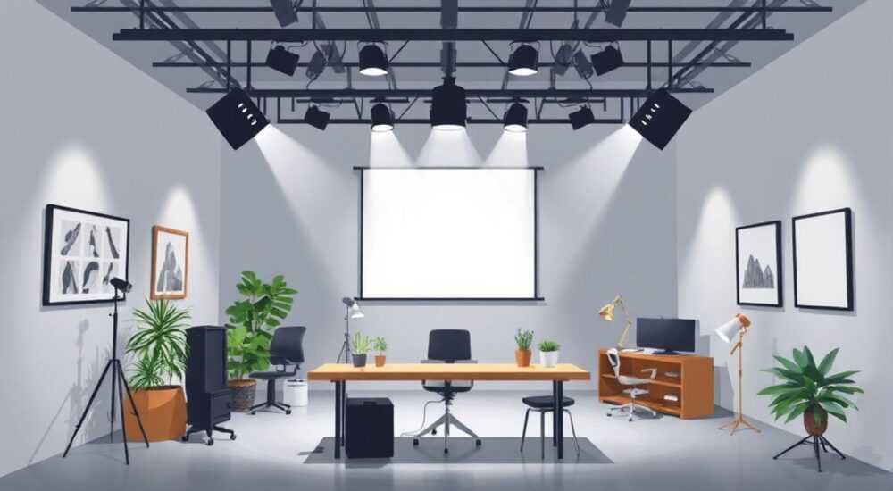 Как расположить точечные светильники в студии