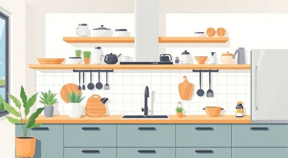 Как разместить в кухонном гарнитуре вещи