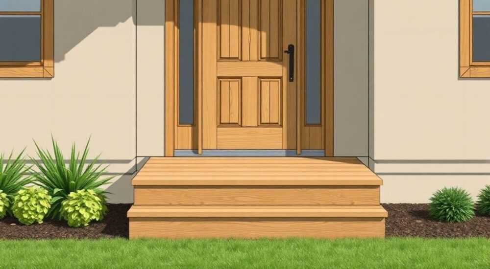 Как сделать деревянный порог у входной двери частного дома своими руками на три ступени