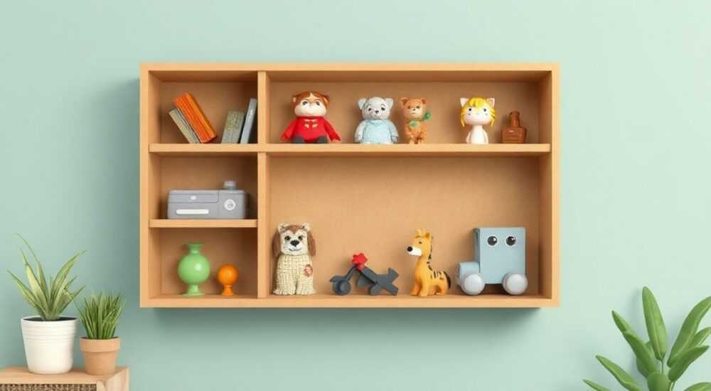 Как сделать стеллаж под игрушки из картона