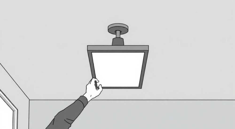 Как снять квадратный светильник