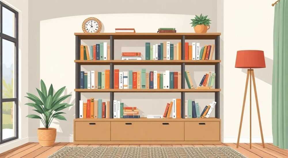 Как украсить стеллаж с книгами