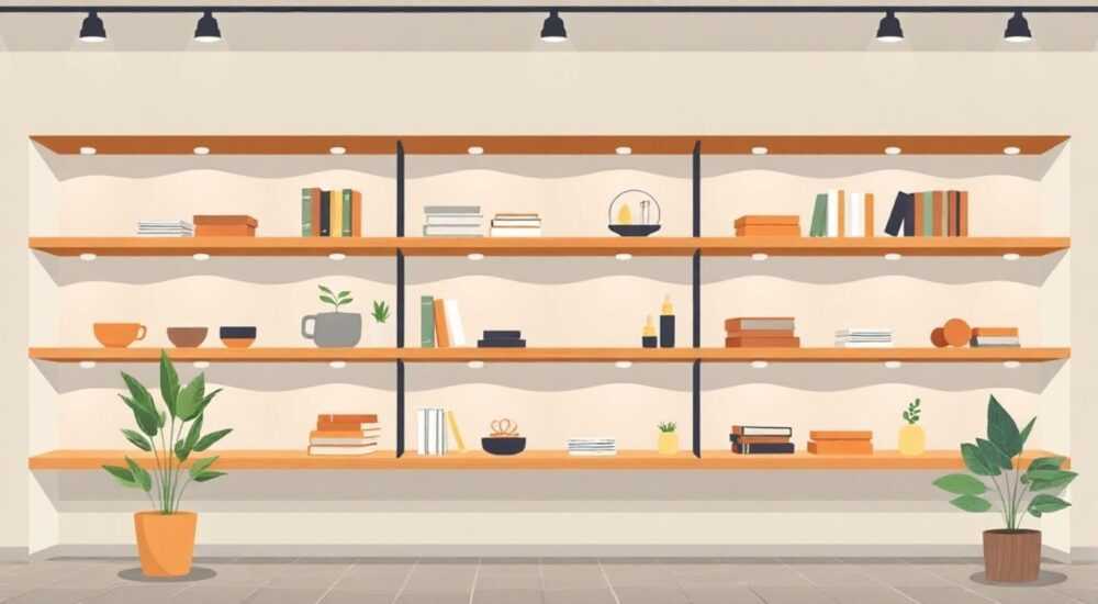 Как украсить стеллажи в магазине