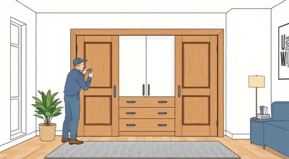 Как установить жалюзийные двери для гардеробной из дерева