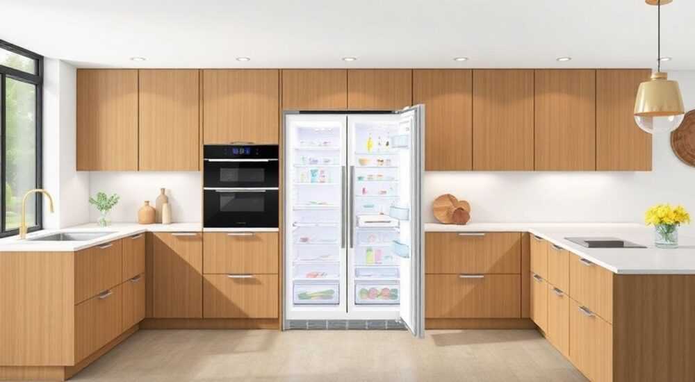 Как встроить отдельно стоящий холодильник в кухонный гарнитур