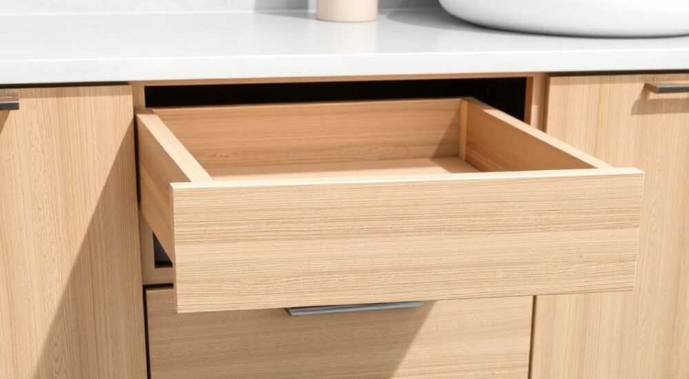 Как вытащить ящик с доводчиком blum из тумбы