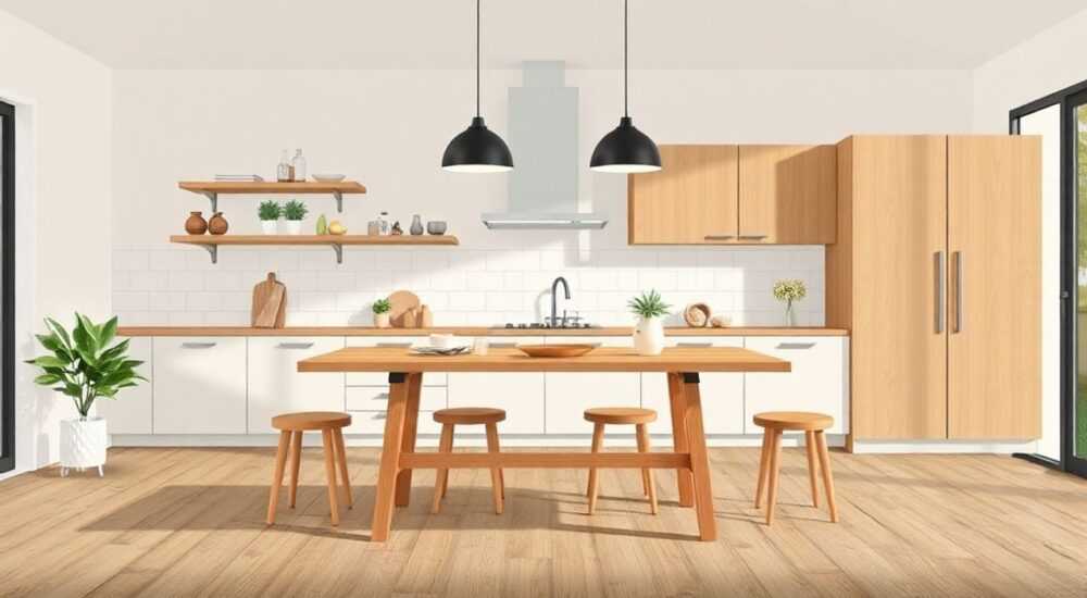 Какие бывают кухонные столы из дерева