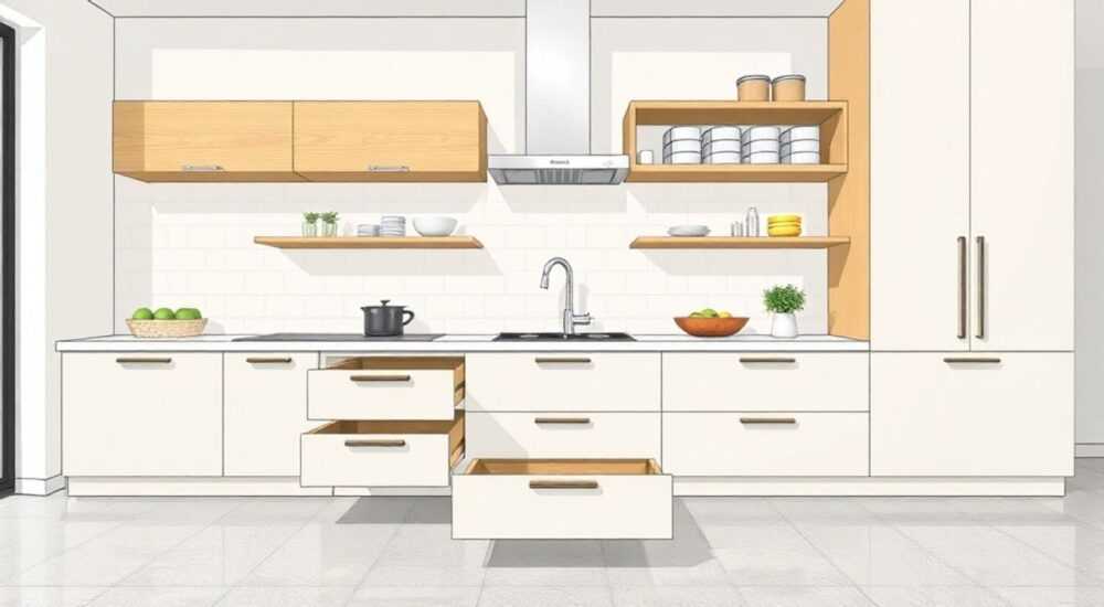 Какие бывают ящики в кухонном гарнитуре
