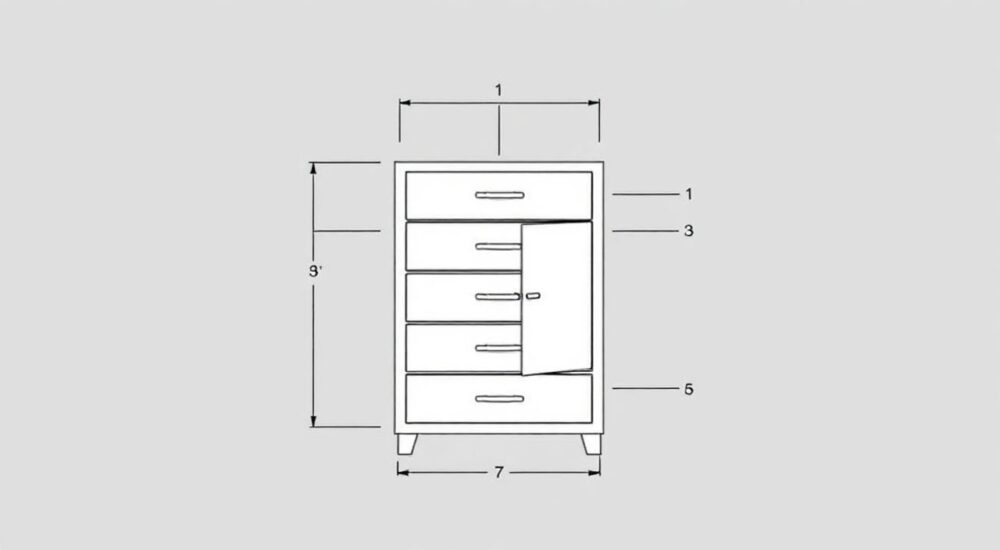Комод 5 ящиков с дверью 1100х480х900 как собрать
