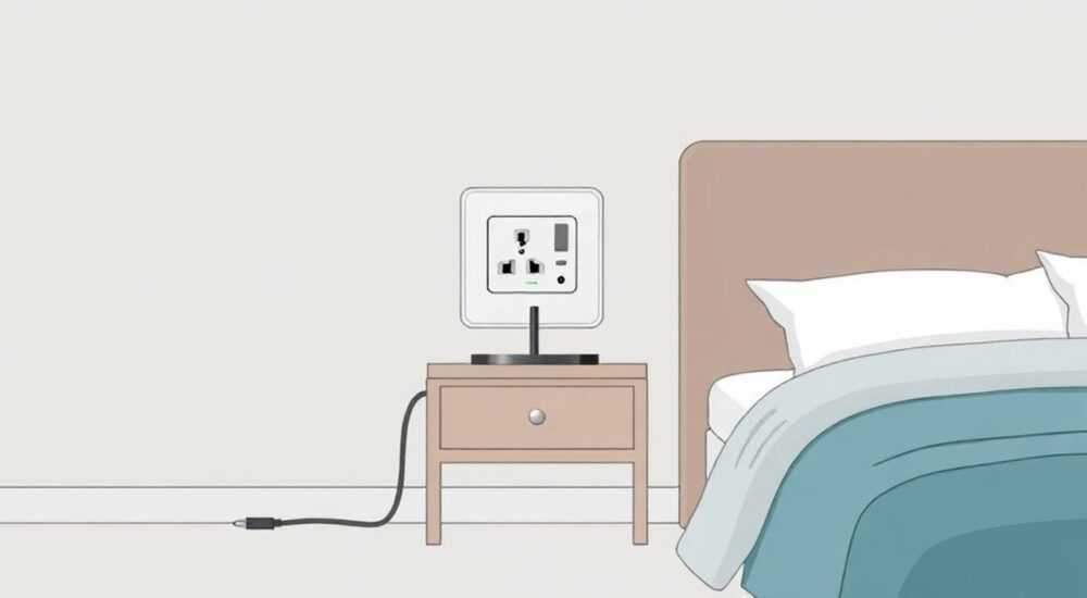 Розетки для прикроватной тумбы на какой высоте