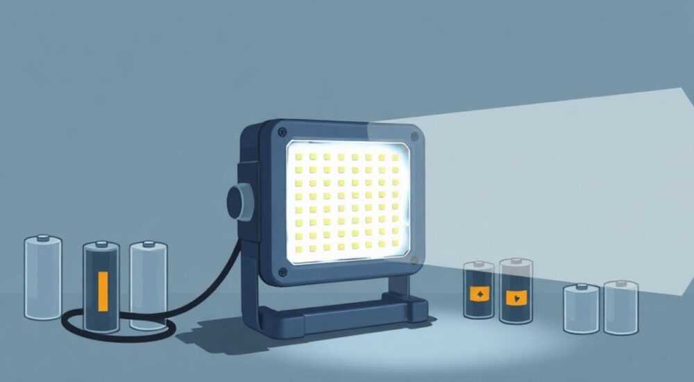 Сколько аккумуляторов в портативном светильнике rombica led