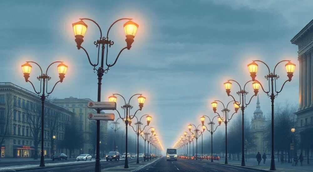 Сколько светильников на никольской улице