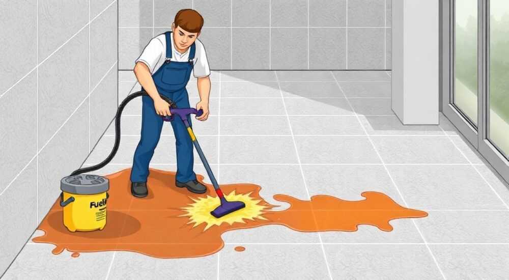 Чем отмыть мазут с кафельной плитки напольной