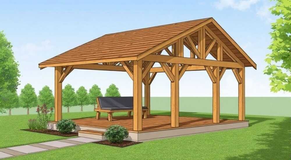 Деревянные беседки из бревен как сделать крышу