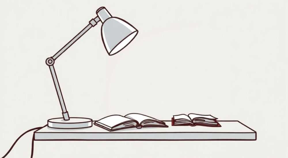 Как нарисовать настольную лампу и книгу