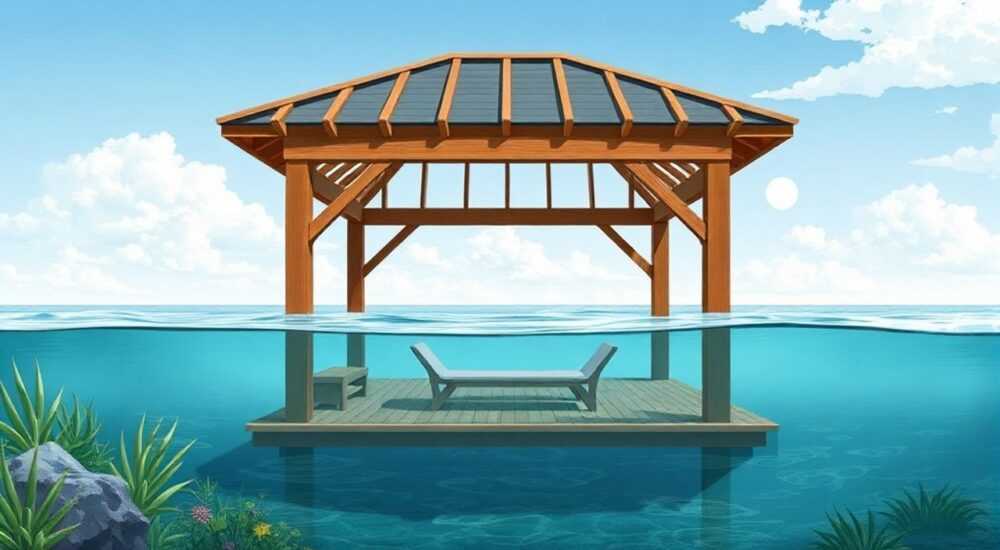 Как открыть беседку под водой