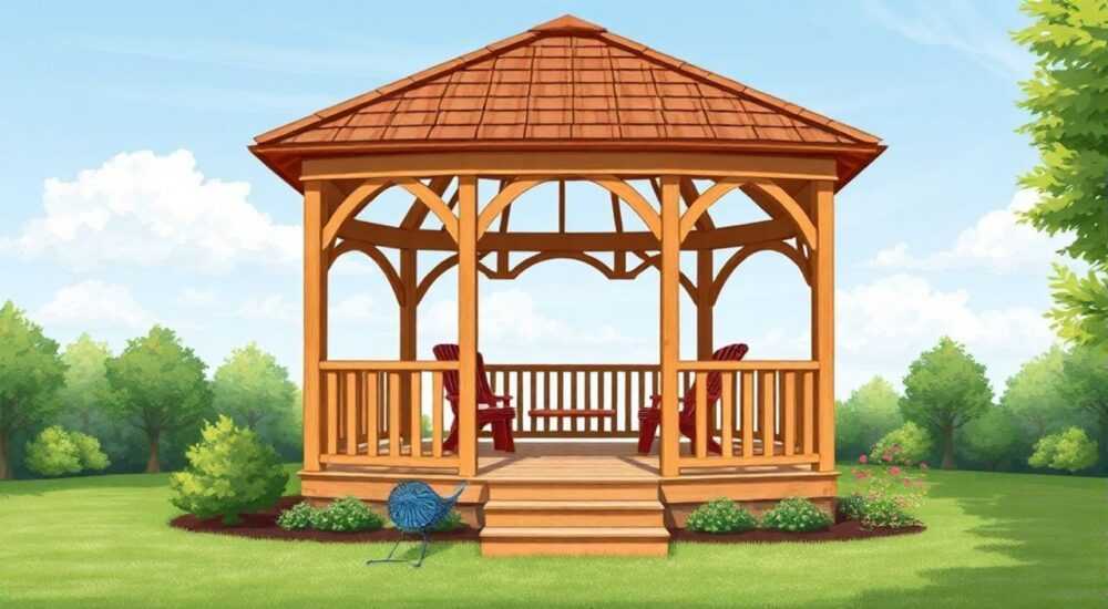Как покрасить деревянную беседку двумя цветами