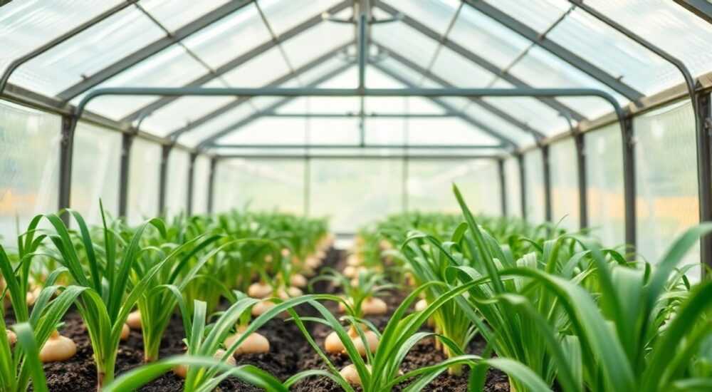 Как посадить лук на зелень в теплице