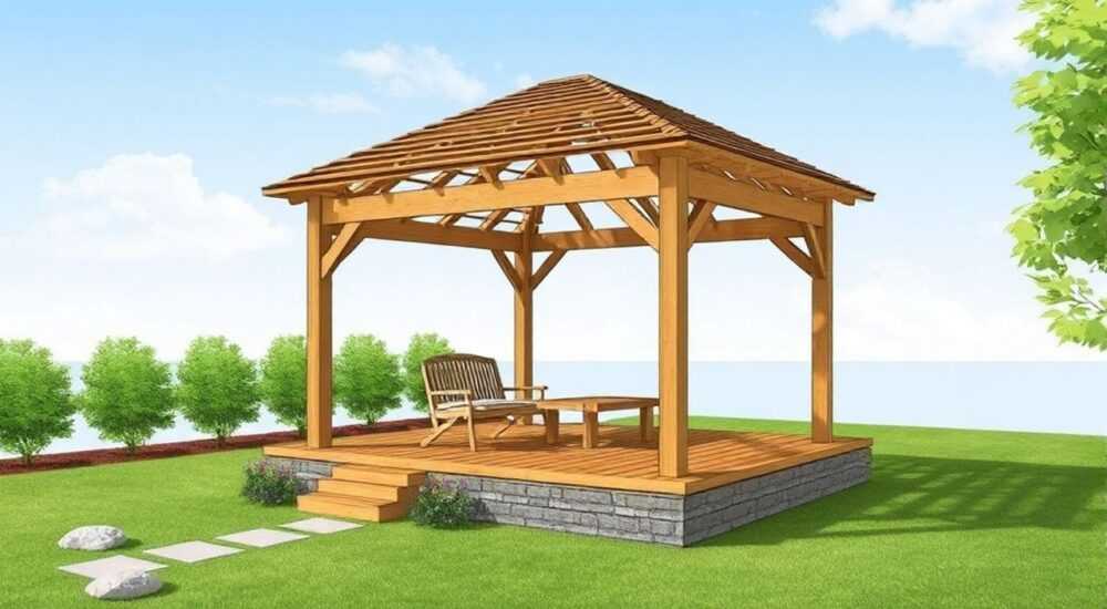 Как построить основание для беседки из бруса