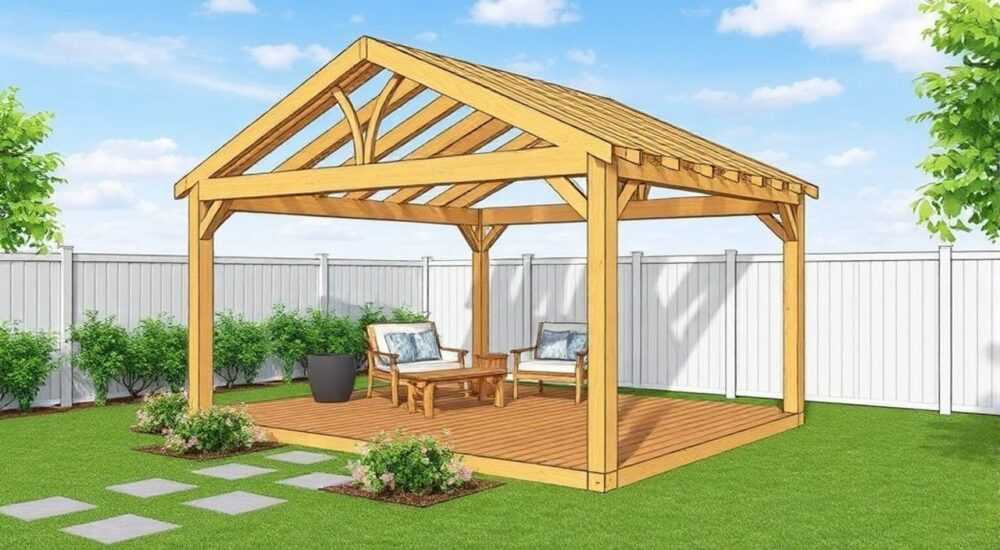 Как построить закрытую беседку из доски 150х50