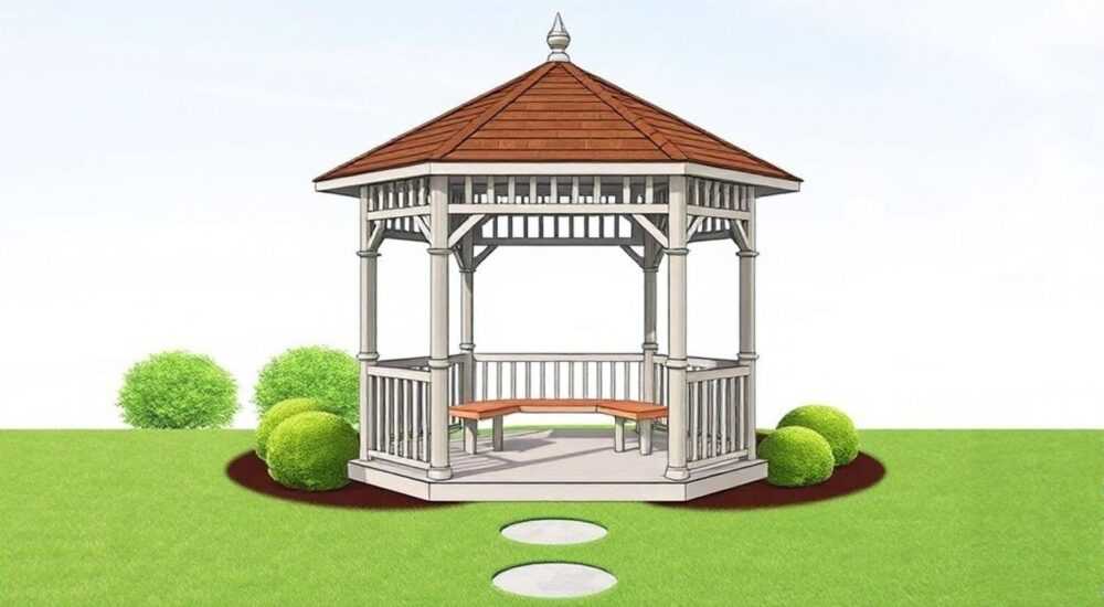 Как разметить шестигранную беседку