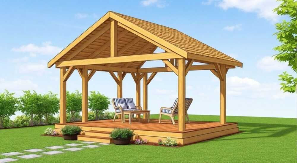 Как сделать четырехскатную крышу для беседки из дерева