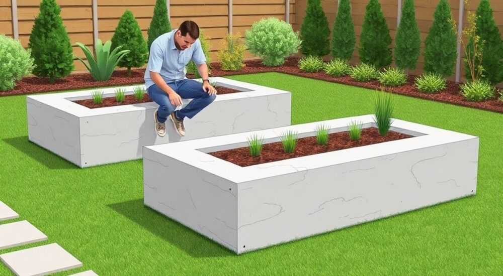 Как сделать грядки из бетона