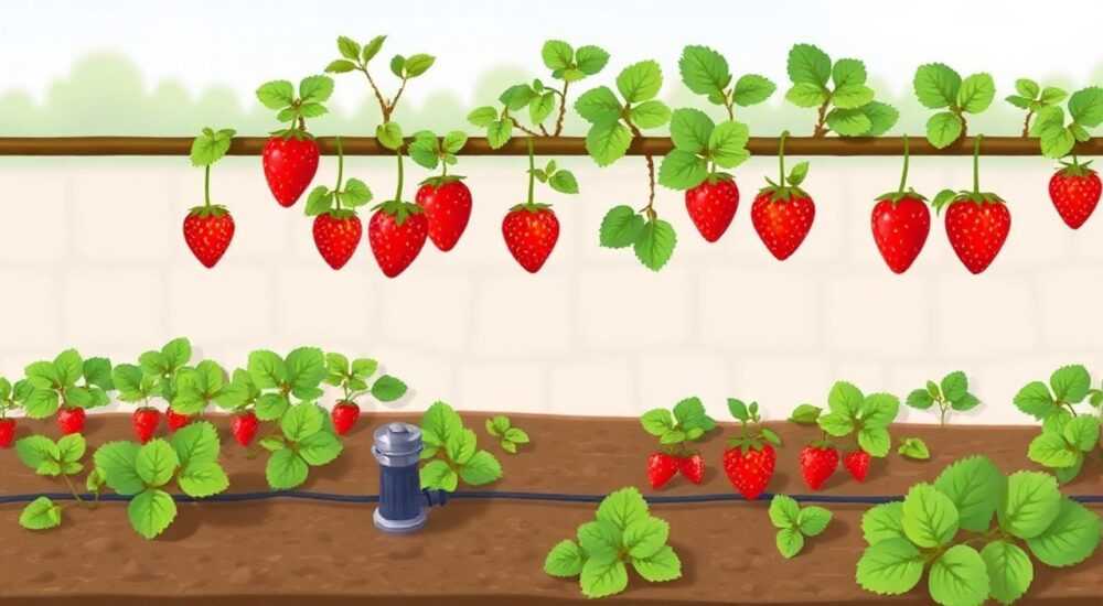 Как сделать капельный полив для клубники открытый грунт