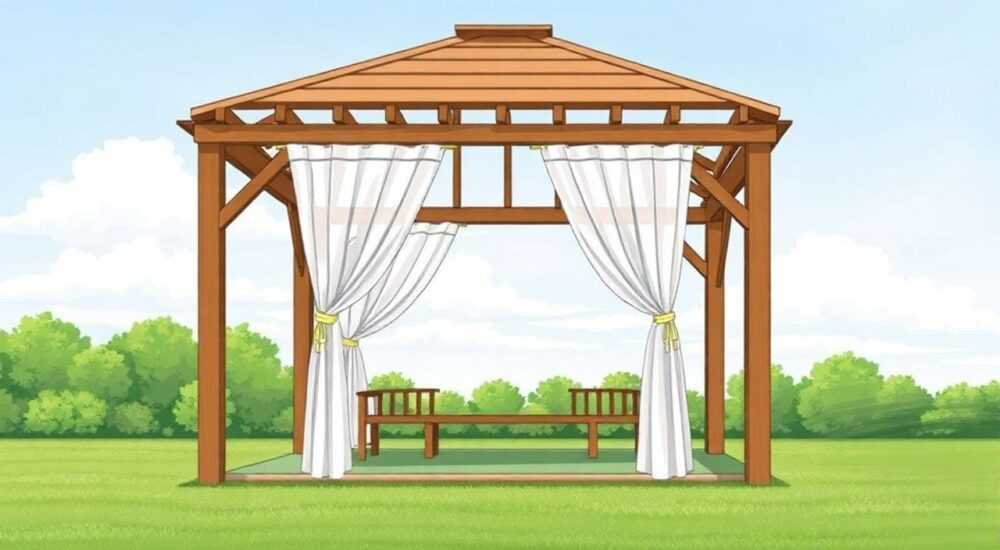 Как сделать карниз для штор в беседку
