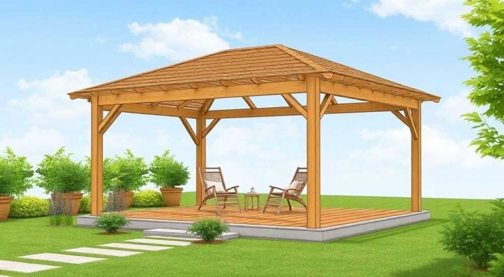 Как сделать крышу беседки из камыша