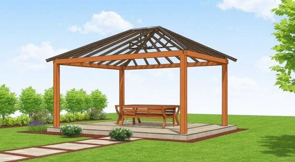 Как сделать крышу беседки из металла