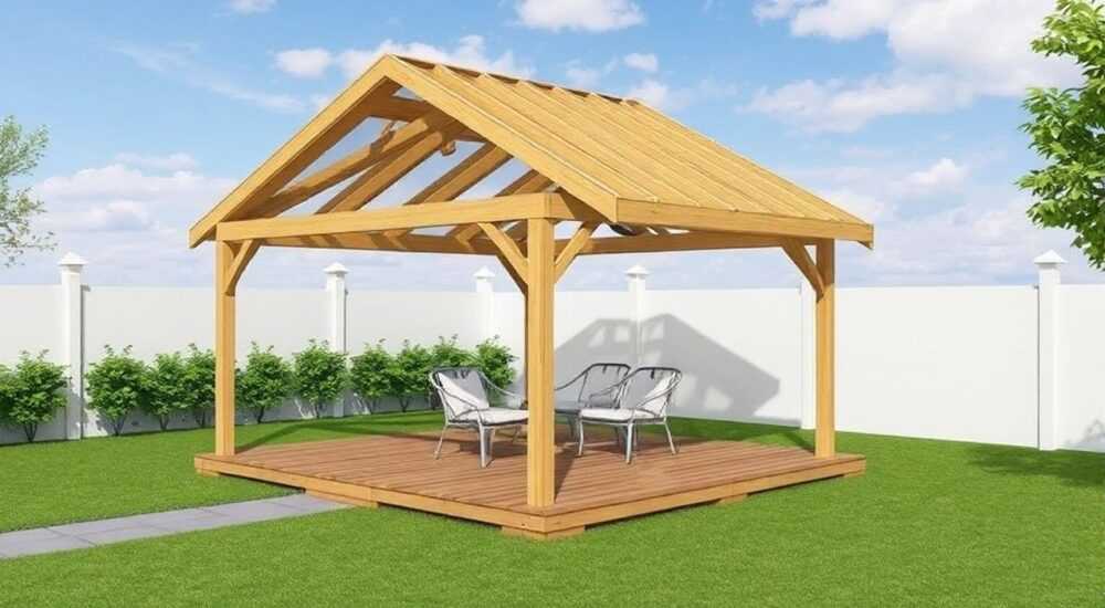 Как сделать крышу для беседки четырехскатную 3 на 4