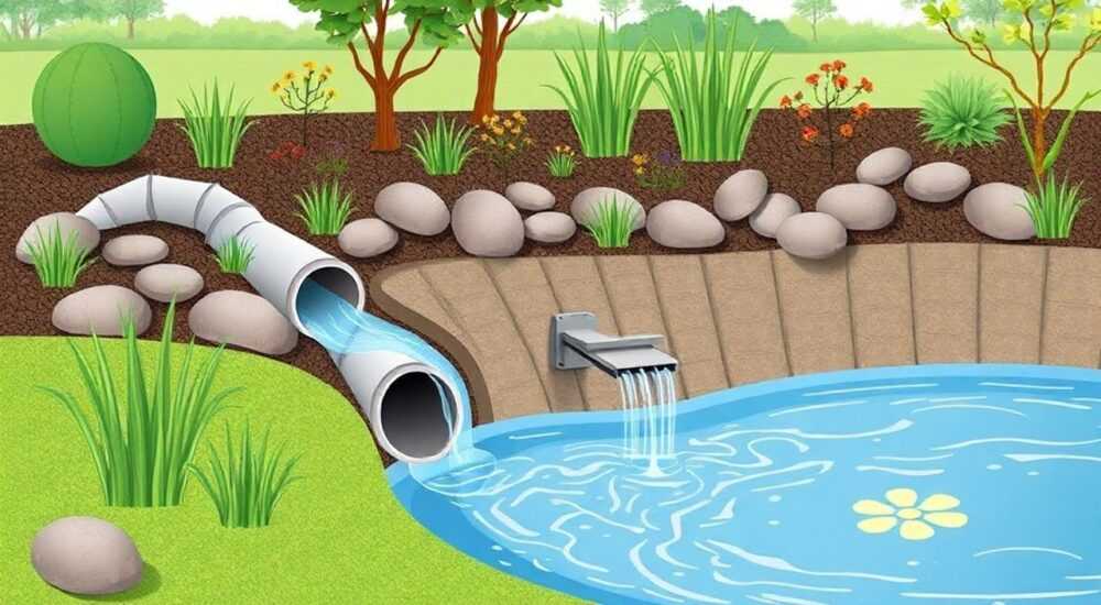 Как сделать слив воды из пруда на даче из пластиковых труб