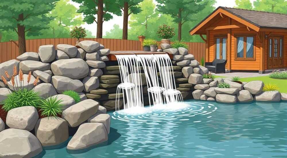 Как сделать водопад своими руками на даче с насосом водяным