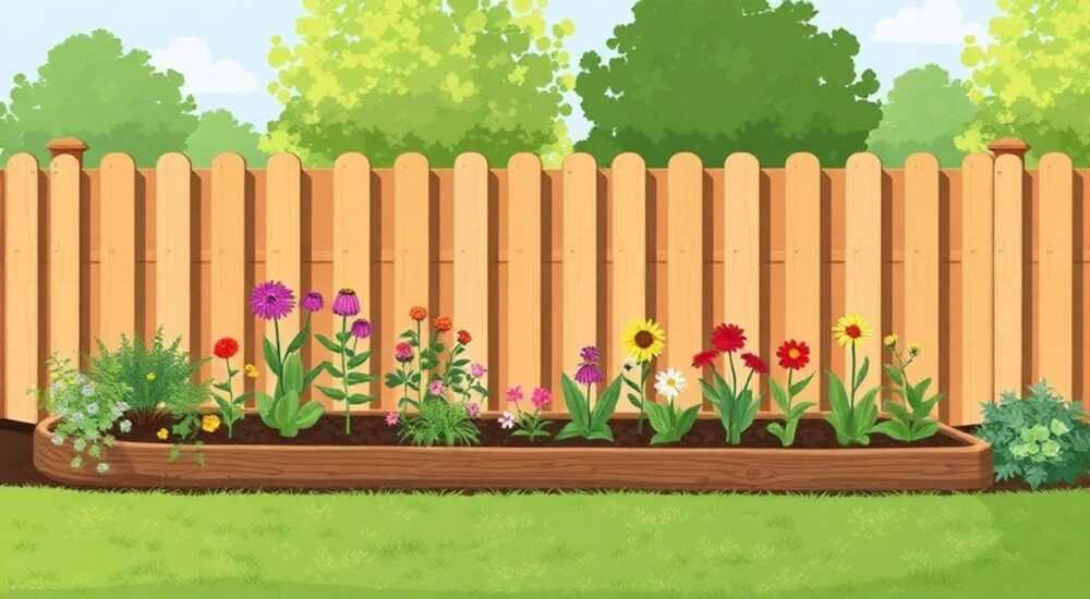 Как сделать высокую клумбу вдоль забора