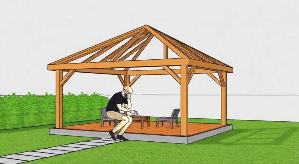 Как сварить крышу беседки из профиля треугольную