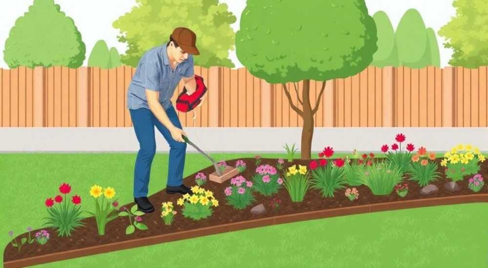 Как установить бордюрную ленту для клумбы