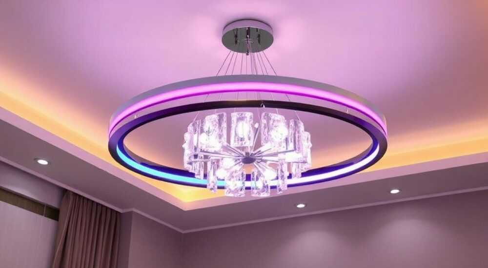 Как установить светодиодную управляемую люстру oval rgb