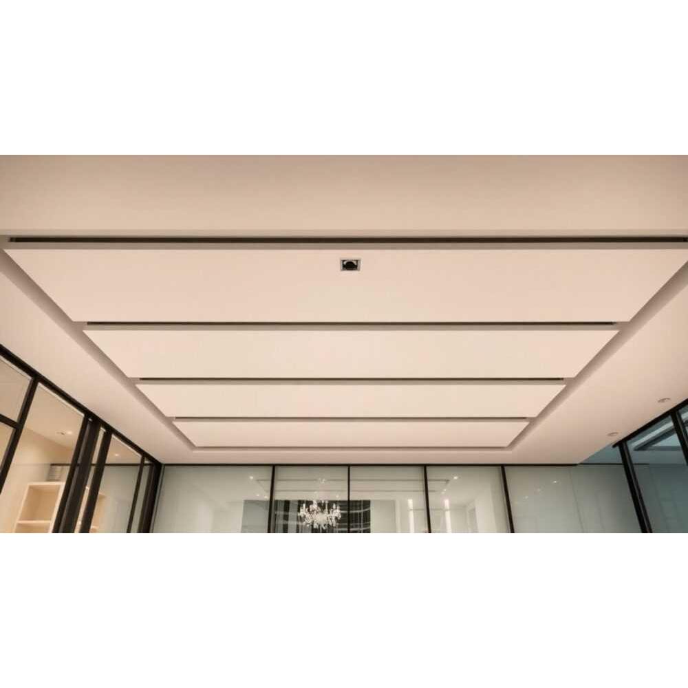 Как выглядят светодиодные светильники на натяжном потолке фото