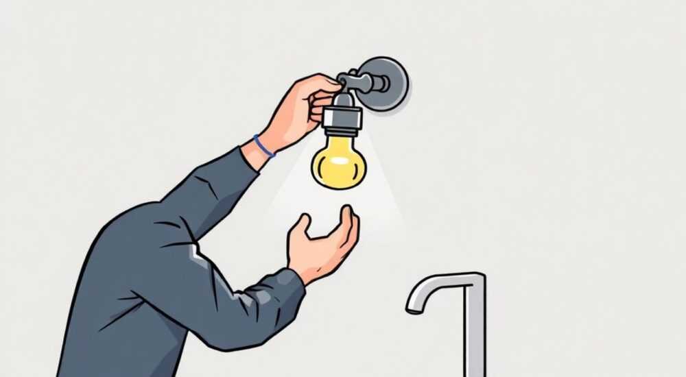 Как вытащить лампу из светильника над раковиной