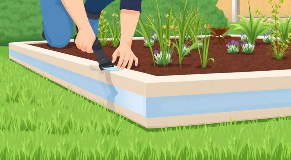 Как закрепить бордюрную ленту на грядке