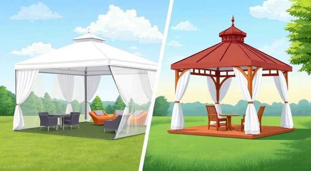 Шатер или беседка что лучше