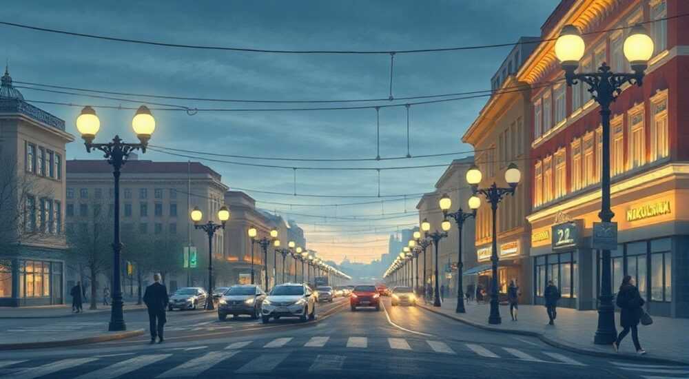 Сколько светильников установлено на никольской