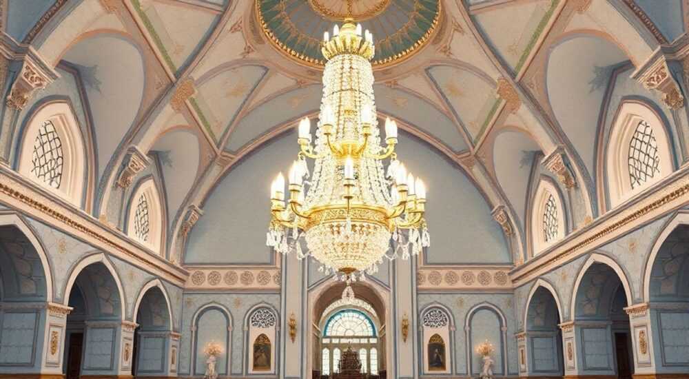 Сколько весит люстра в мечети москвы