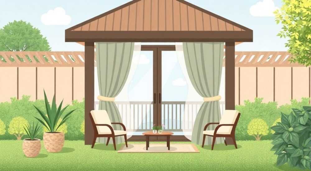 Ткань для уличных штор в беседку какую выбрать