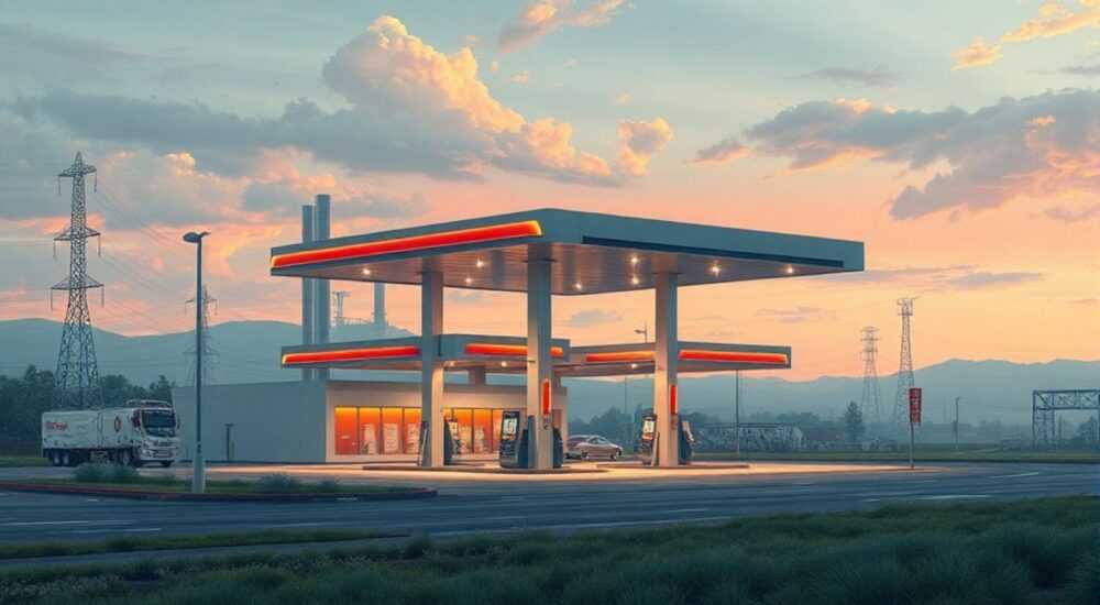 Автозаправочная станция относится к промышленным ландшафтам