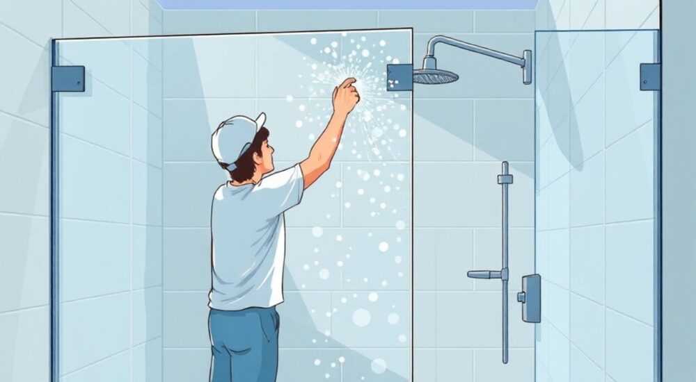Чем обработать стекло в душевой